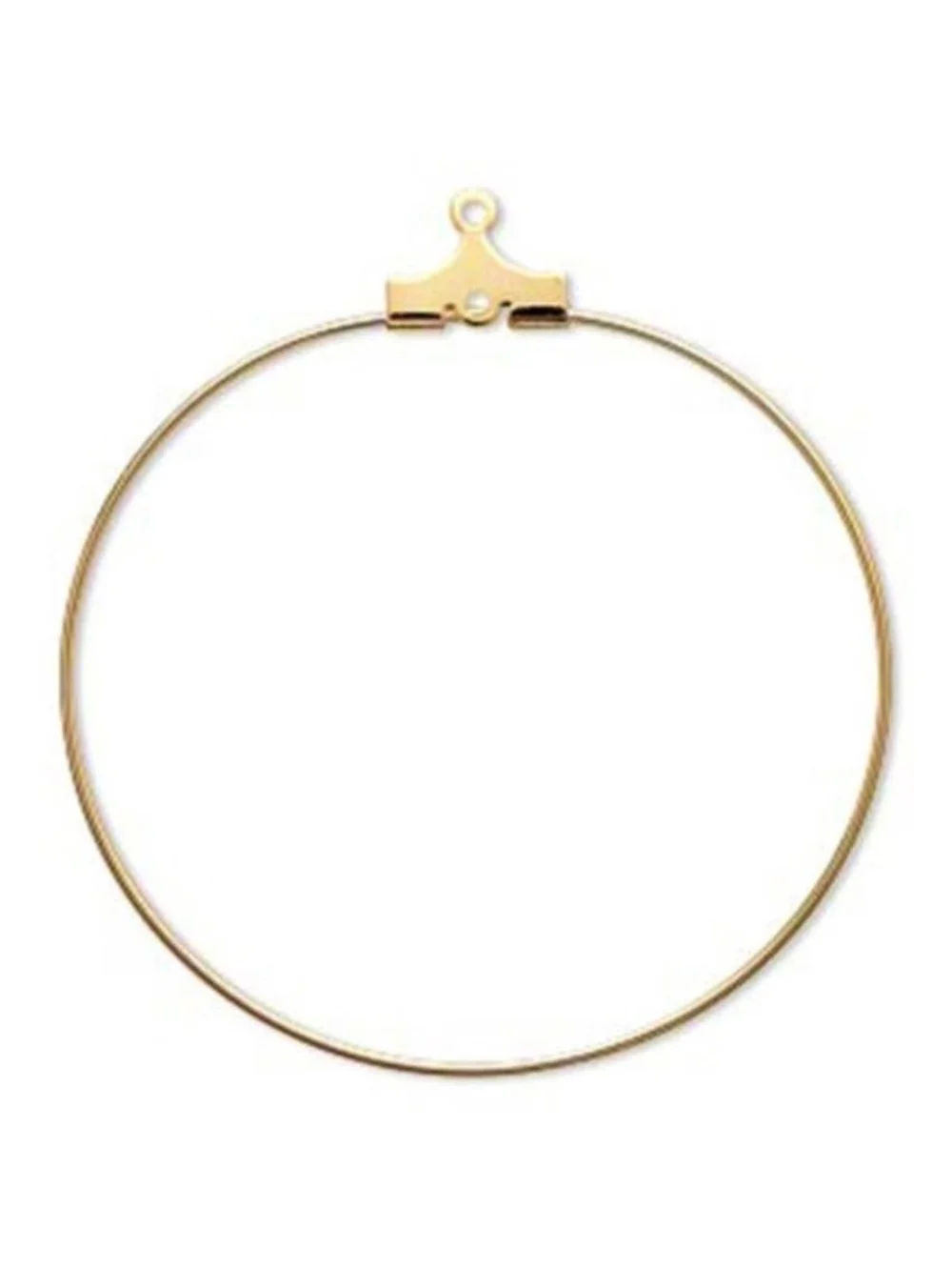 10 Gold 14K Plated Earring Beading Hoops with Center Loop 40mm Add Bead Findings